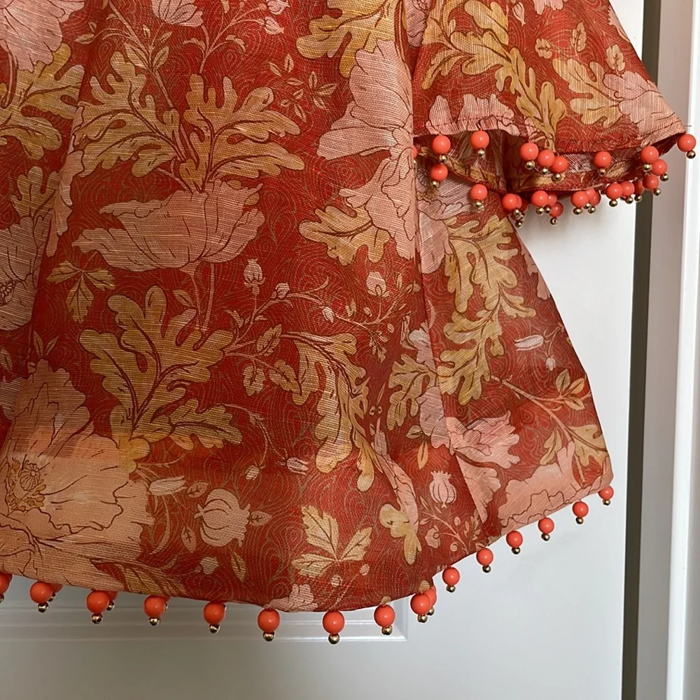 Kaleidoscope belted embellished floral-print linen and silk-blend mini d… - Picture 5 of 10